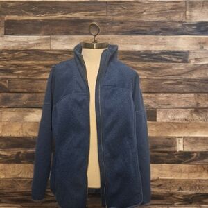 L.L. Bean Blue Zip Up Sweater with Plush Fleece